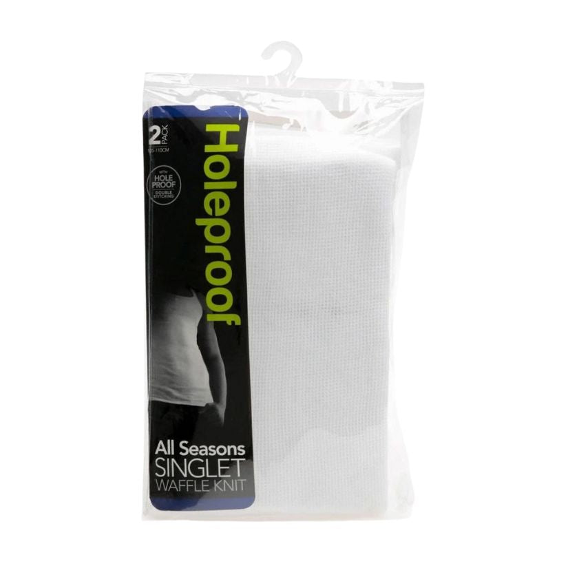 Holeproof All Seasons Athletic Singlet White Mens Underwear by Holeproof | The Bloke Shop