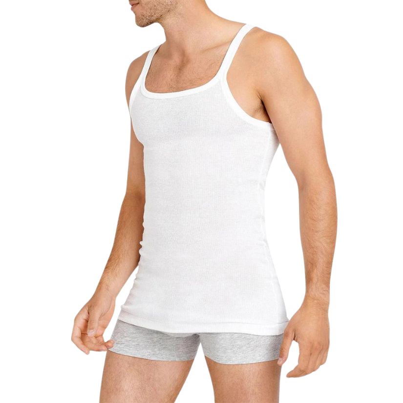 Holeproof All Seasons Athletic Singlet White Mens Underwear by Holeproof | The Bloke Shop