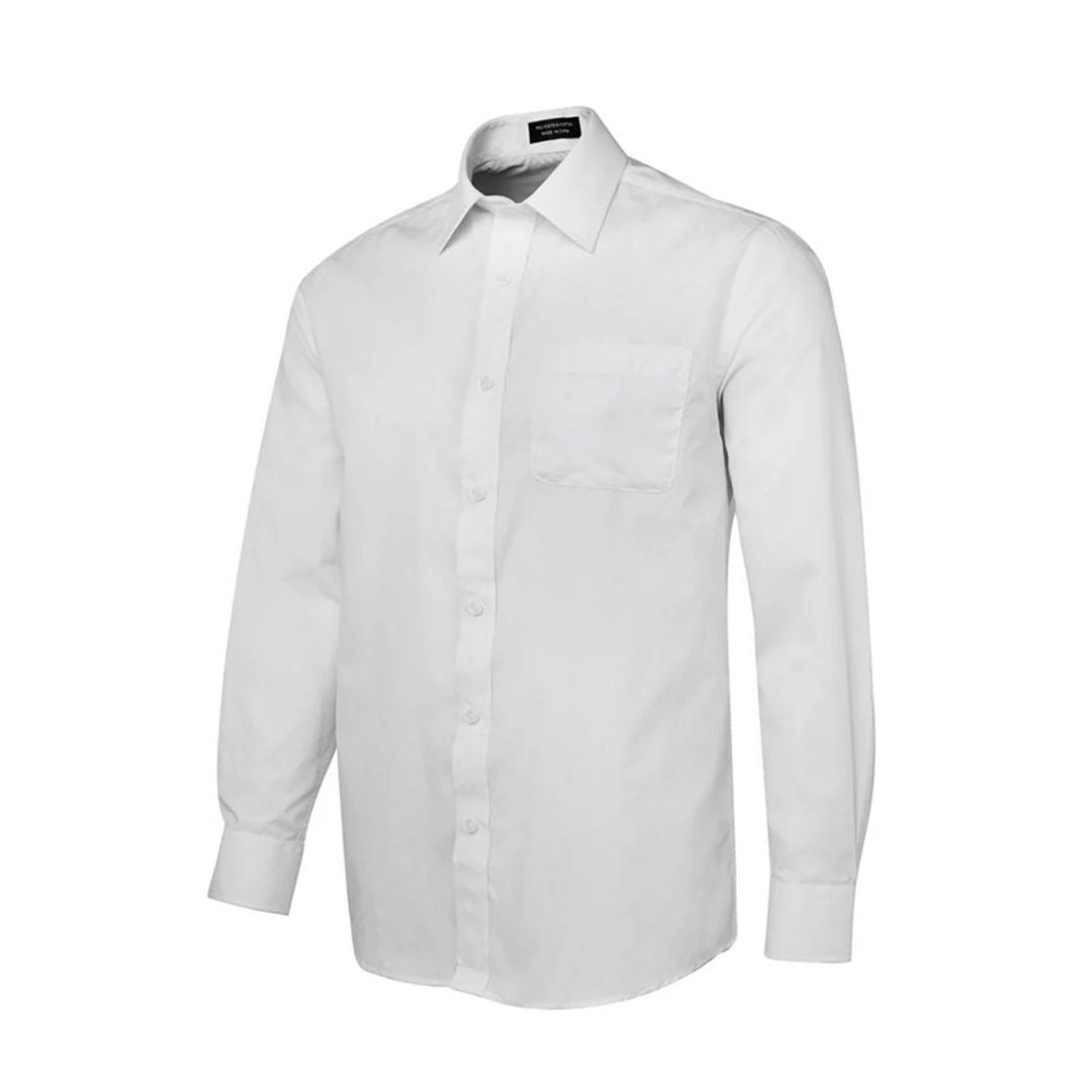 JBs Classic Poplin Long Sleeve Shirt S White Shirt LS by JBs Wear | The Bloke Shop