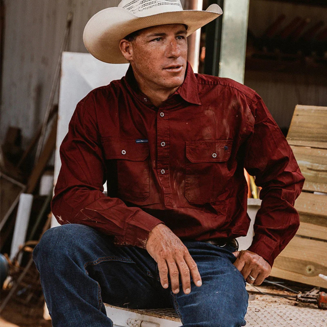 King River Half Button Work Shirt