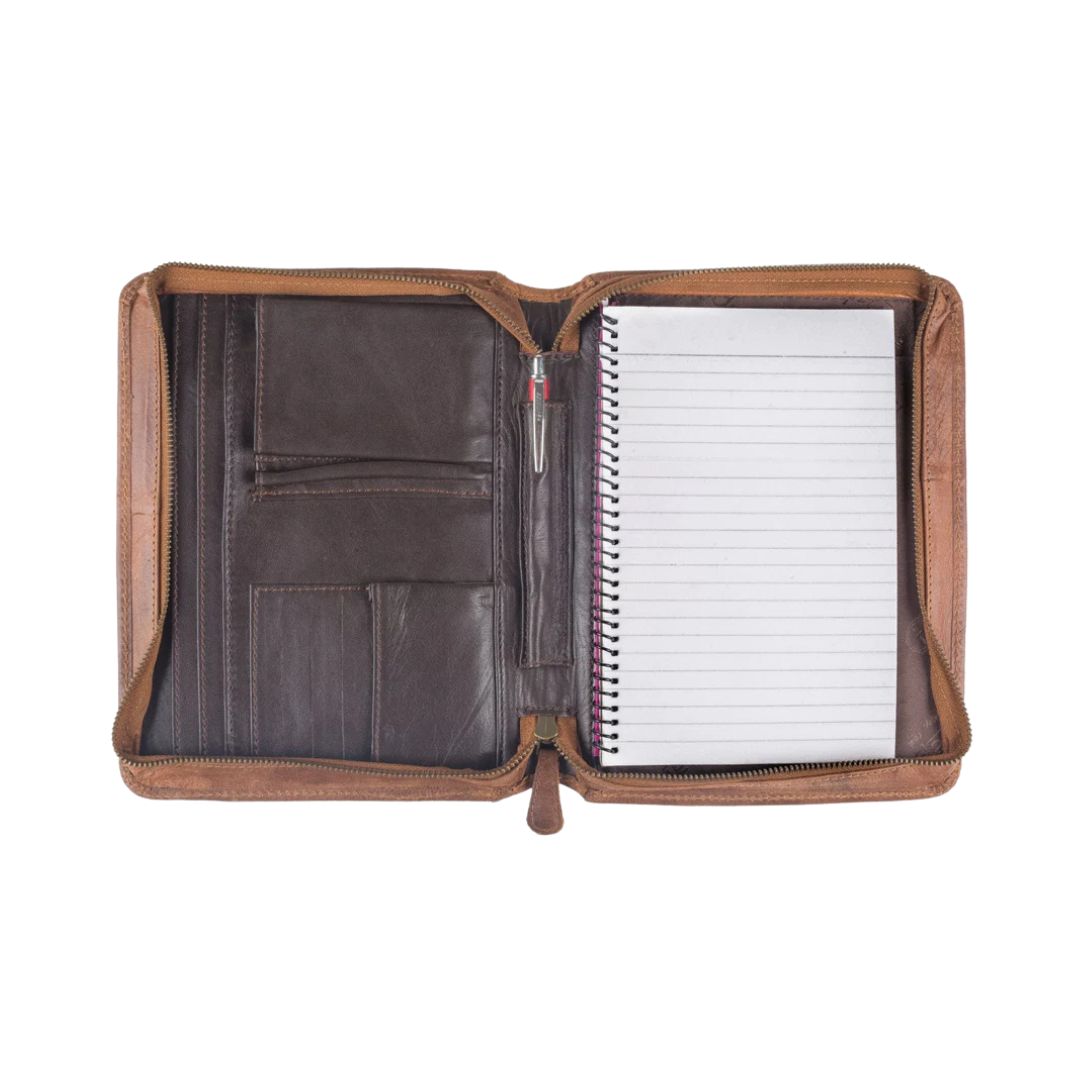 Leather Business Folder - Branson A5 Dusty Antique Accessory by Indepal | The Bloke Shop