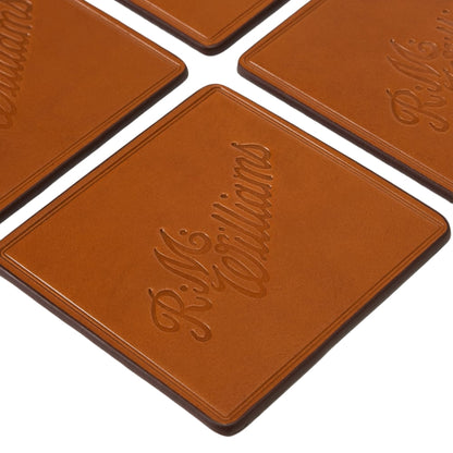 Leather Coaster Script Logo 4-Pack