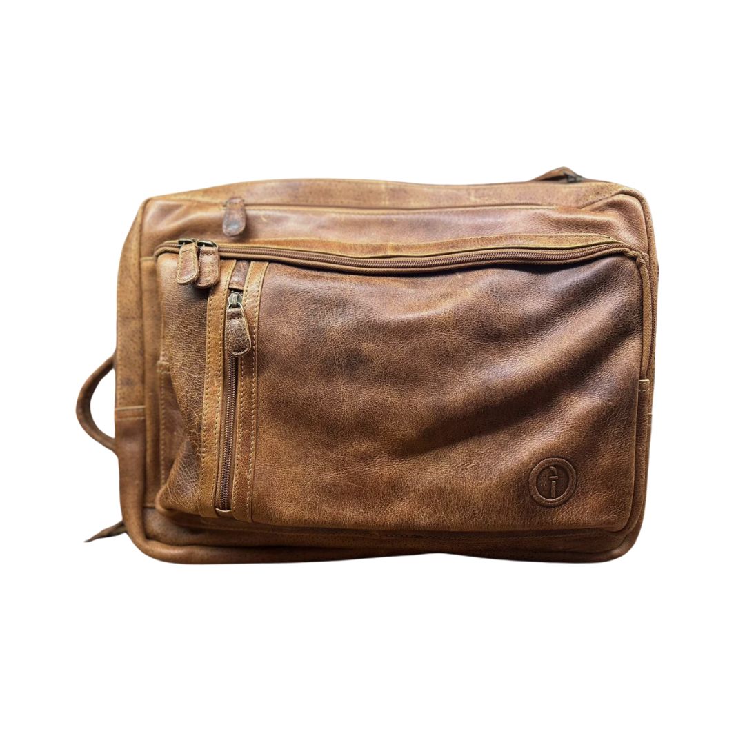 Leather Combination Bag - Arno OS Dusty Antique Bag by Indepal | The Bloke Shop