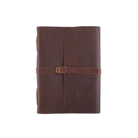 Leather Journal - Buckle A4 Unlined A4 Brown Accessory by Indepal | The Bloke Shop