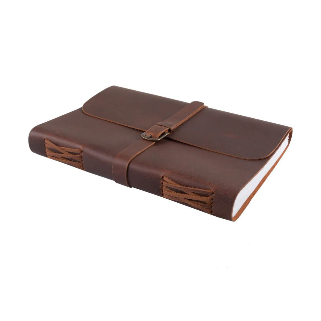 Leather Journal - Buckle A4 Unlined A4 Brown Accessory by Indepal | The Bloke Shop