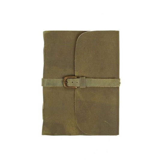 Leather Journal - Buckle A5 Lined A5 Brown Accessory by Indepal | The Bloke Shop