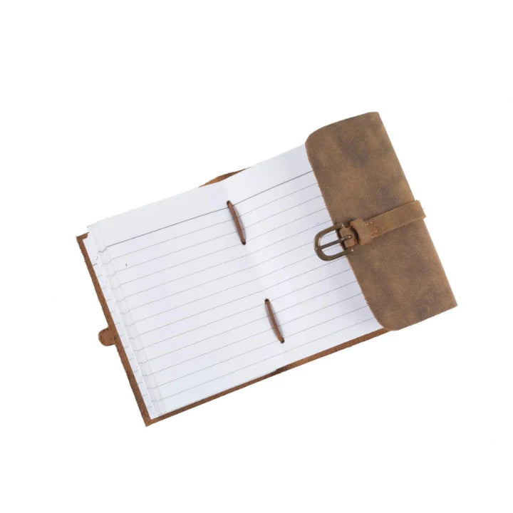 Leather Journal - Buckle A5 Lined A5 Tan Accessory by Indepal | The Bloke Shop