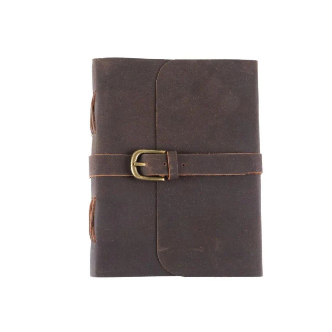 Leather Journal - Buckle A5 Unlined A5 Charcoal Accessory by Indepal | The Bloke Shop