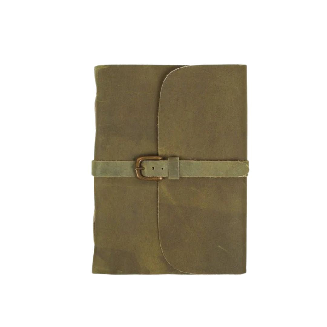 Leather Journal - Buckle A6 Lined A6 Moss Accessory by Indepal | The Bloke Shop