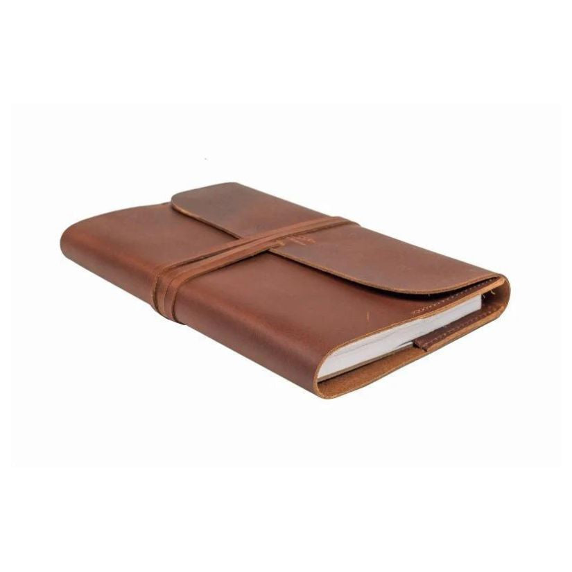 Leather Journal - Refillable A5 Unlined A5 Brown Accessories by Indepal | The Bloke Shop