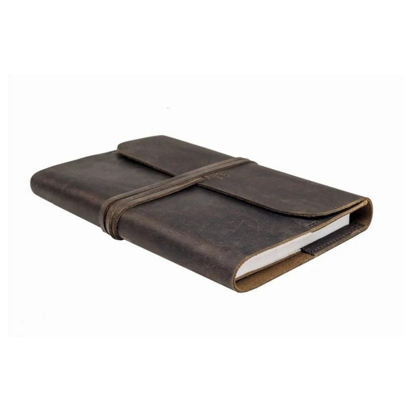 Leather Journal - Refillable A5 Unlined A5 Charcoal Accessories by Indepal | The Bloke Shop