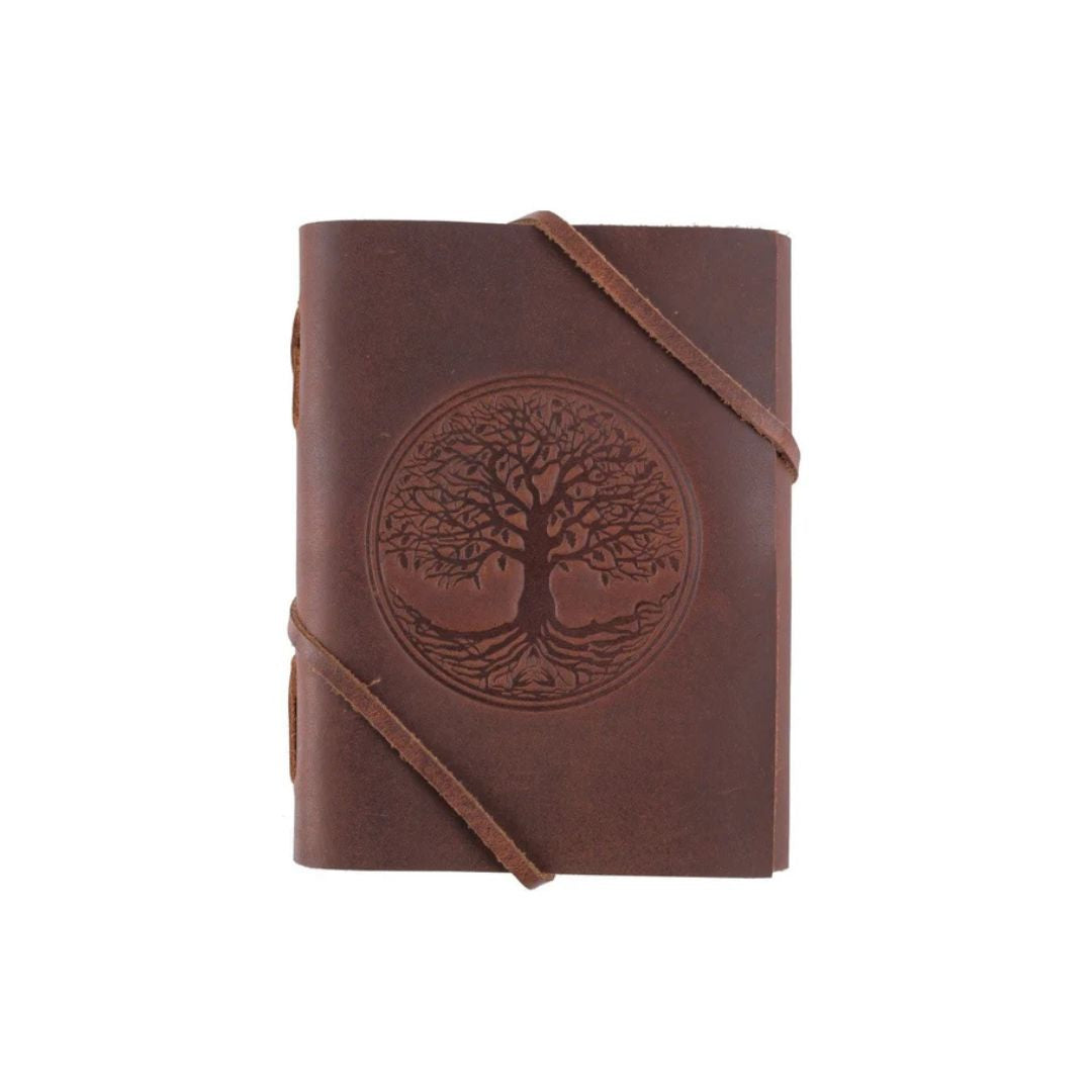 Leather Journal - Tree of Life - 5x7 Unlined 5x7 Brown Accessory by Indepal | The Bloke Shop