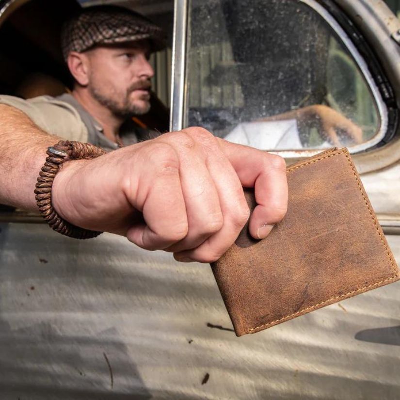 Leather Slot Open Wallet OS Accessories by Indepal | The Bloke Shop