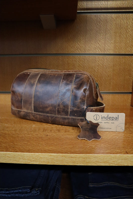 Watson Leather Toiletry Bag OS Accessories by Indepal | The Bloke Shop