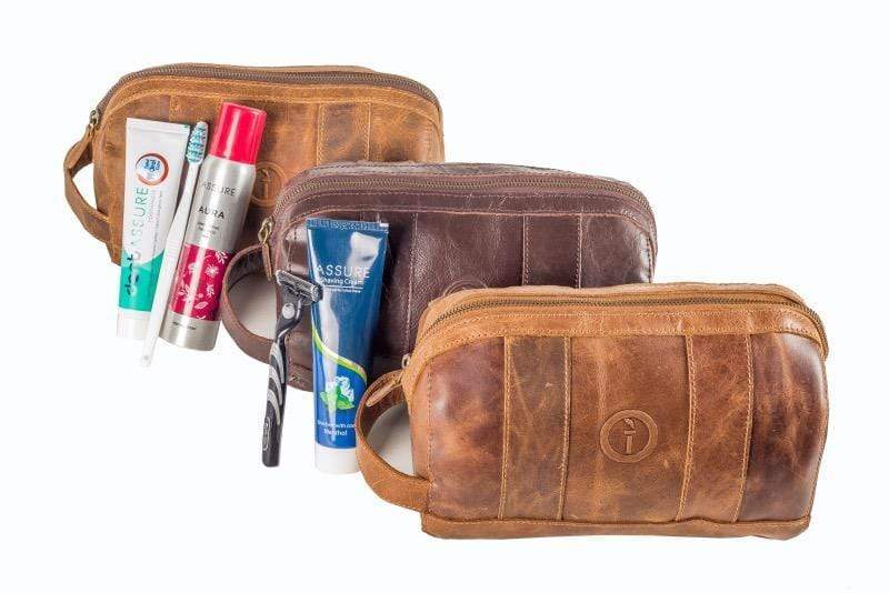 Watson Leather Toiletry Bag OS Accessories by Indepal | The Bloke Shop