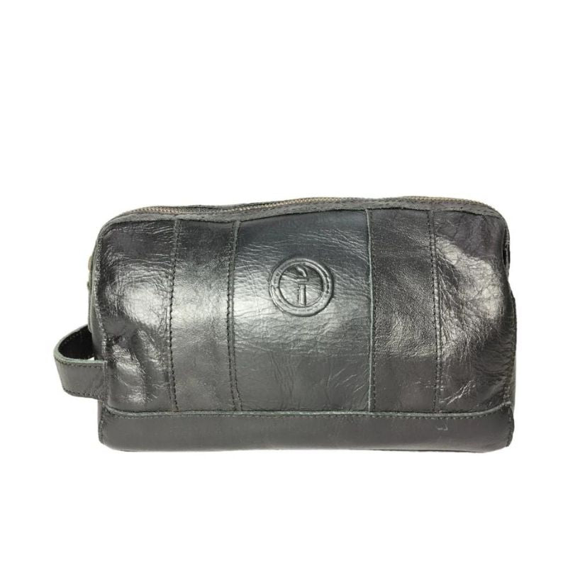 Leather Toiletry Bag - Watson OS Black Accessories by Indepal | The Bloke Shop