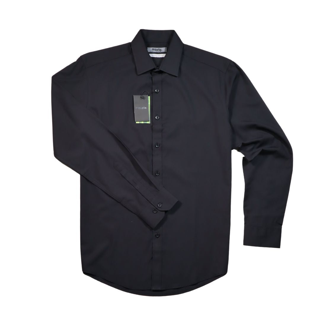 Long Sleeve Bamboo/Poly Shirt 3XL Black Shirt LS by Maurio Clothing | The Bloke Shop