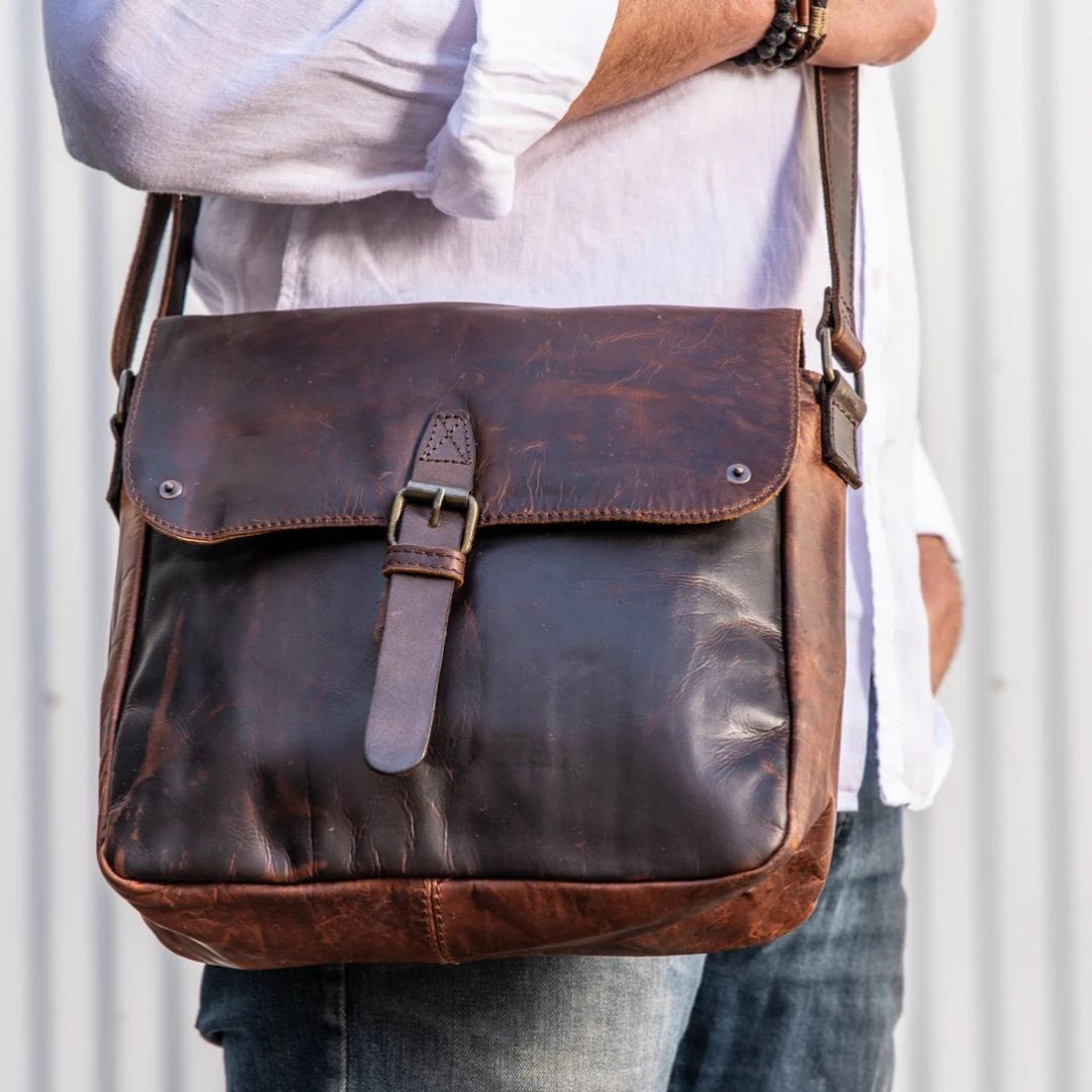 Macquarie Side Satchel OS Brown Bag by Indepal | The Bloke Shop