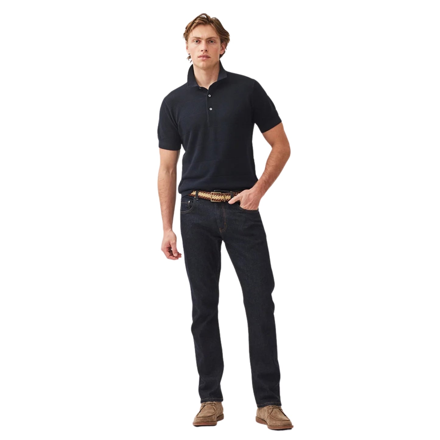 Mason's Flat Knit Polo Shirt
