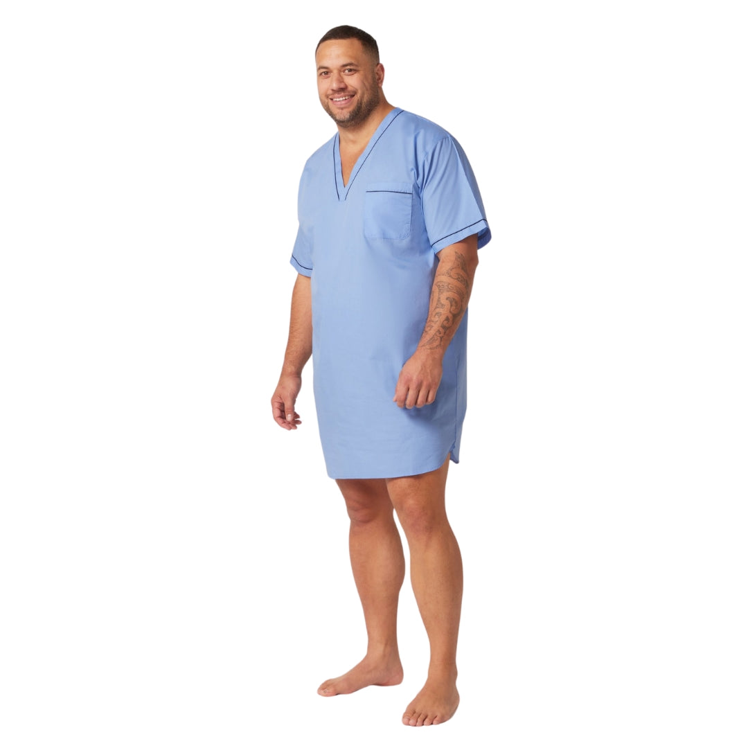 Mens Cotton Short Sleeve Night Shirt