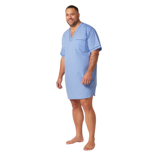 Mens Cotton Short Sleeve Night Shirt
