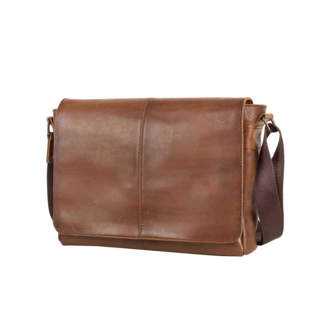 Messenger Bag - Lincoln 13 13 Antique Brown Bag by Indepal | The Bloke Shop