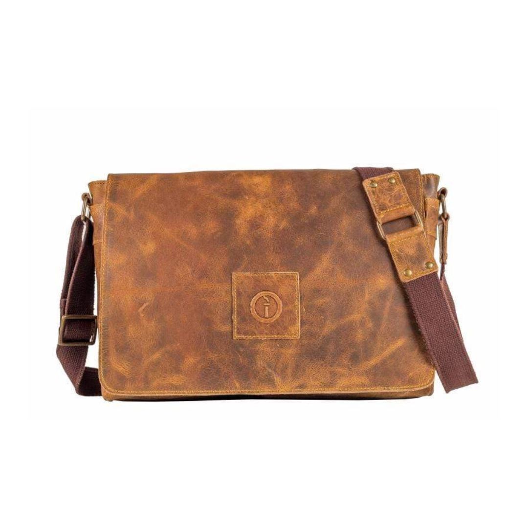 Messenger Bag - Soldier 13 13 Crazy Horse Tan Accessories by Indepal | The Bloke Shop