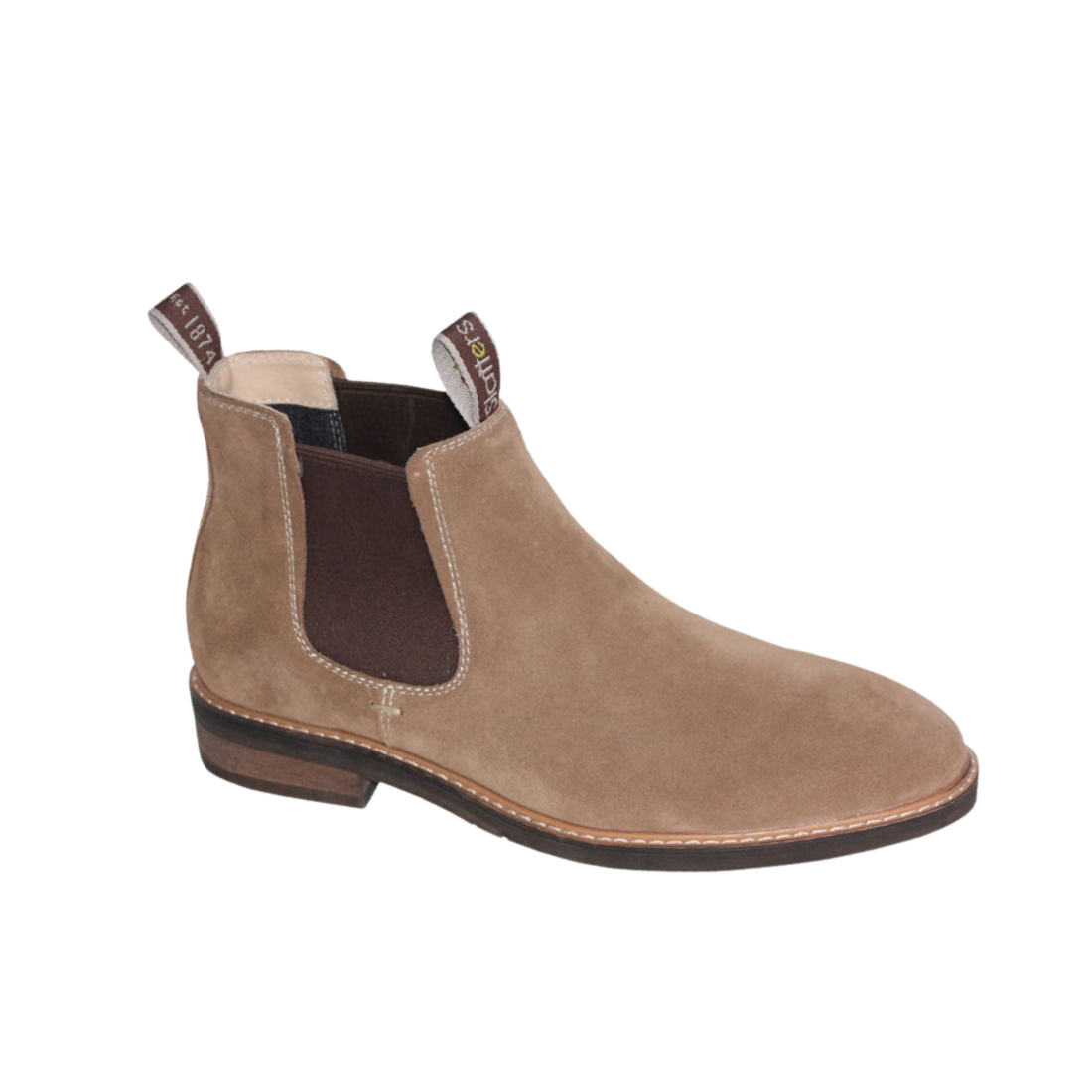 Slatters OReilly Pull-on Suede Boot - Marron 7 Marron Mens Footwear by Slatters | The Bloke Shop