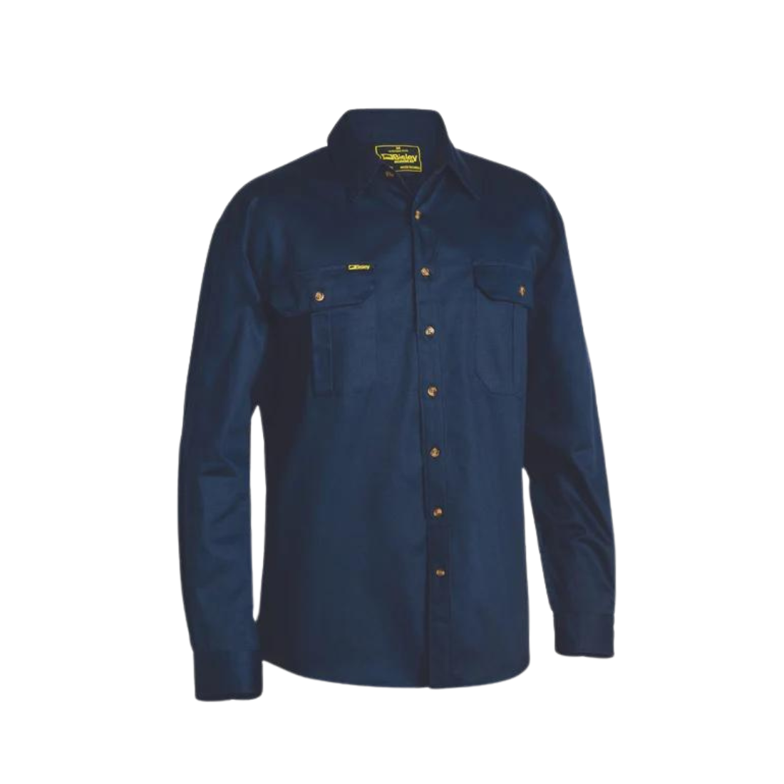 Original Cotton Drill Work Shirt - Long Sleeve S Navy Workwear by Bisley | The Bloke Shop