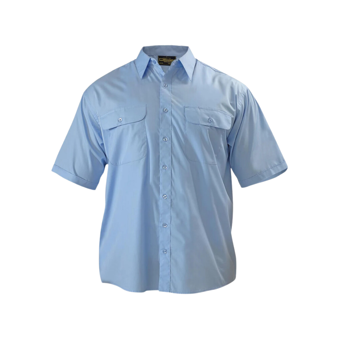Permanent Press Shirt - Short Sleeve S Sky Blue Workwear by Bisley | The Bloke Shop