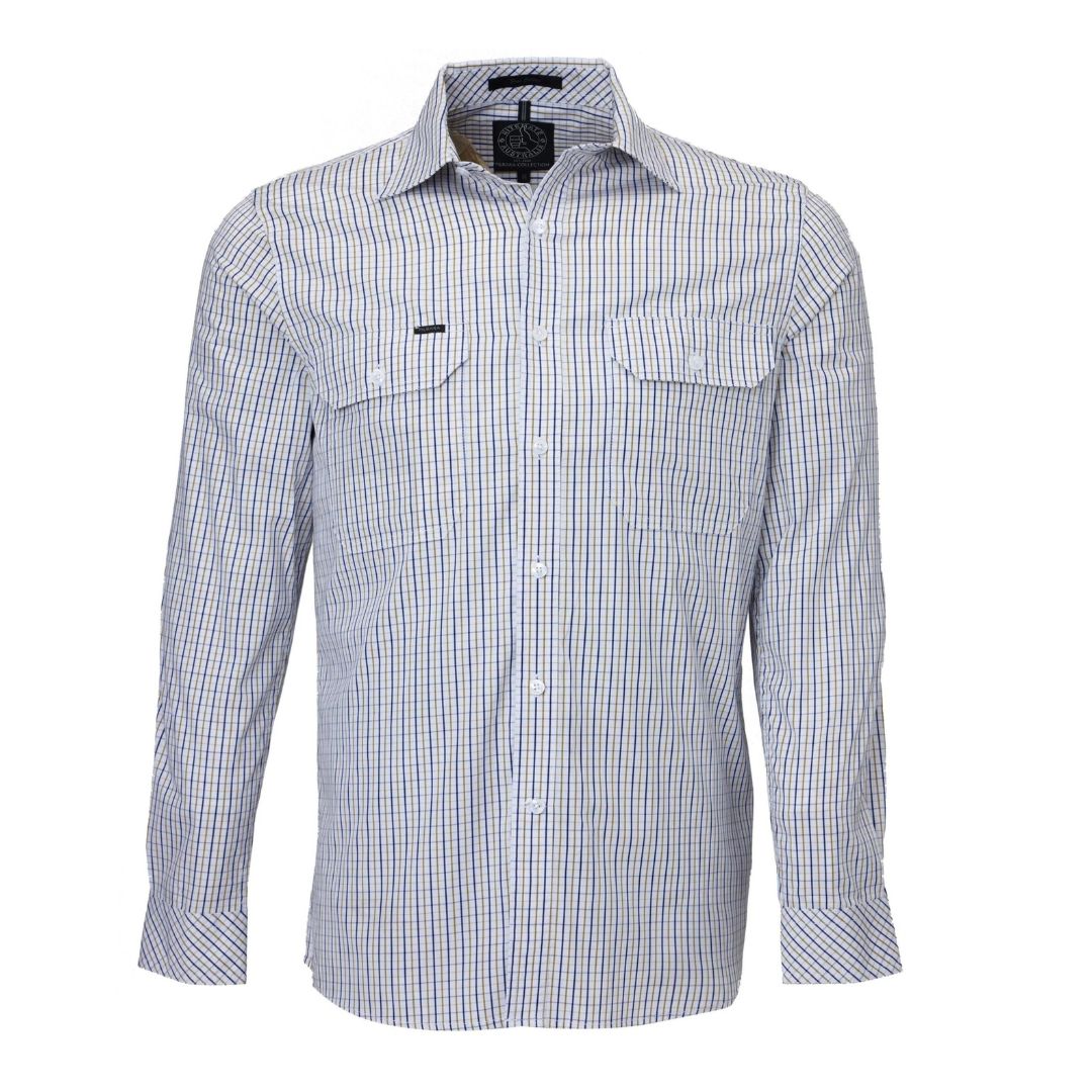 Pilbara Double Pocket Shirt - Long Sleeve 3XL Safari Mens Shirt by Pilbara | The Bloke Shop