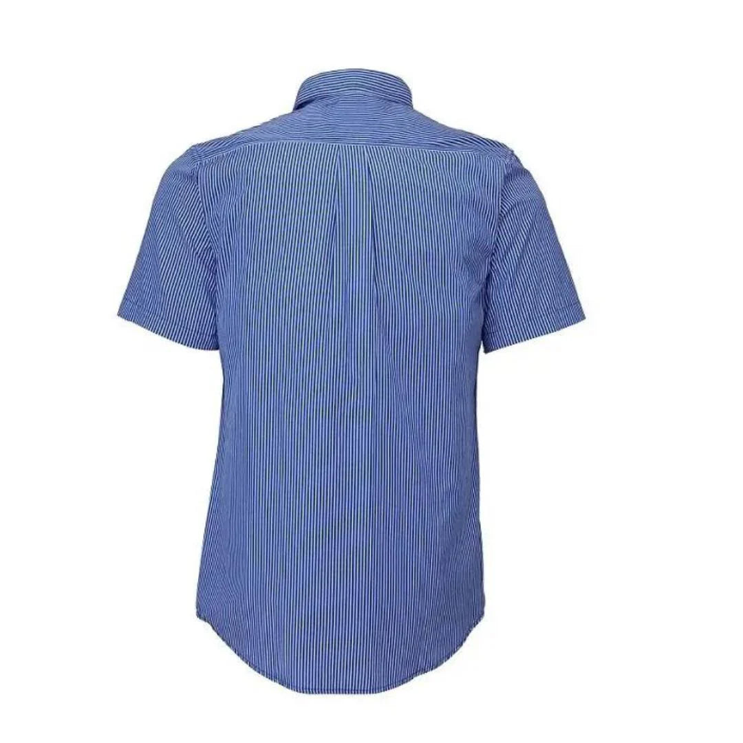 Pilbara Double Pocket Shirt - Short Sleeve Royal/White Shirt SS by Pilbara | The Bloke Shop