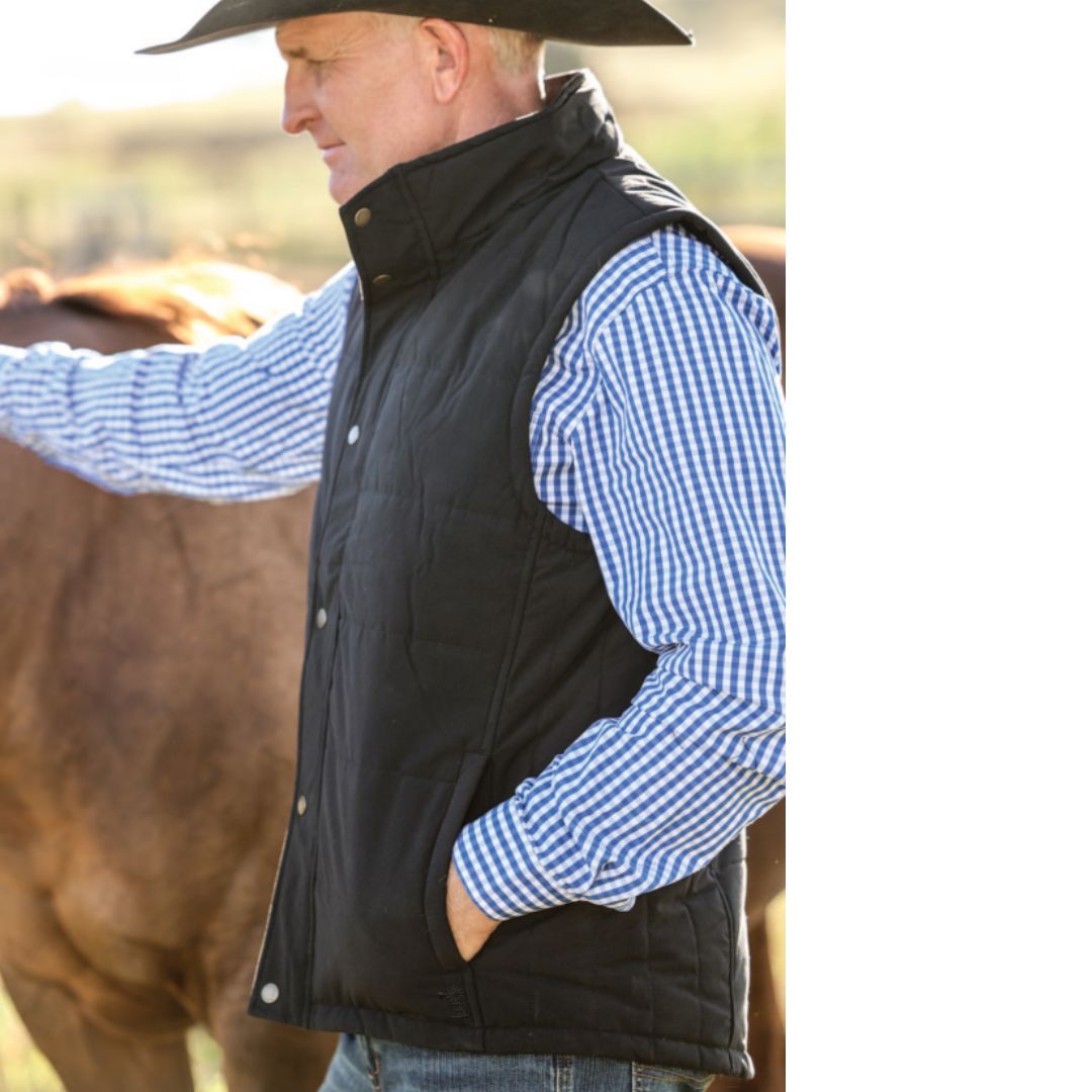 Pilbara Vest Black Mens Vest by Pilbara | The Bloke Shop