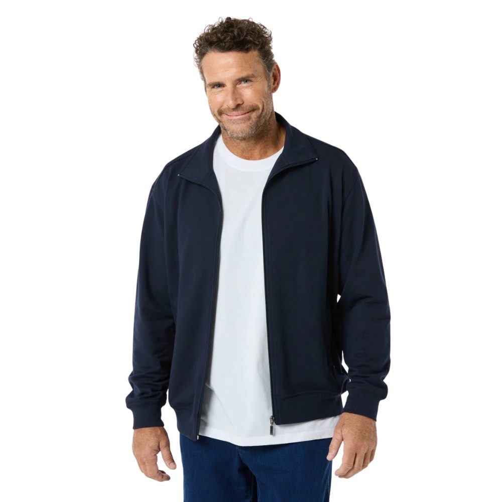 Raw Spun Cotton Full-Zip Fleece Jacket