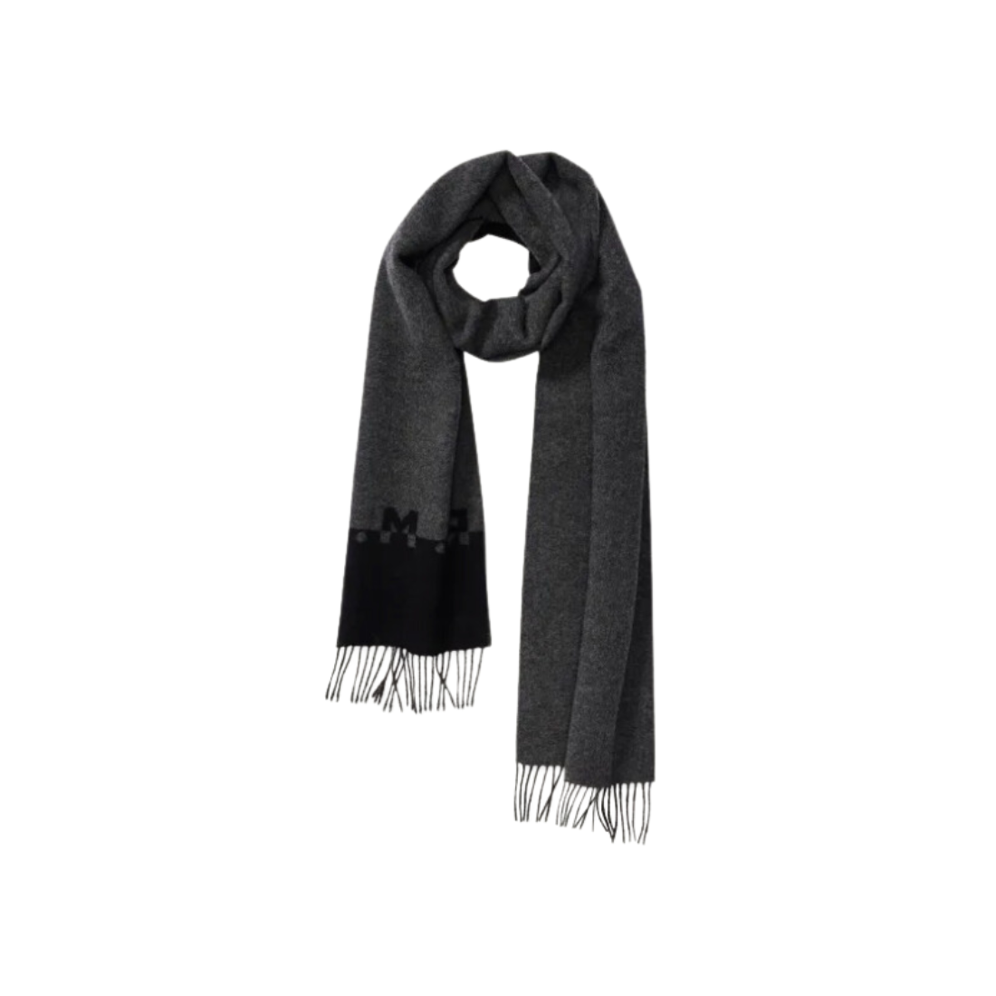 RMW Logo Jacquard Scarf OS Black/Charcoal Accessory by RM Williams | The Bloke Shop