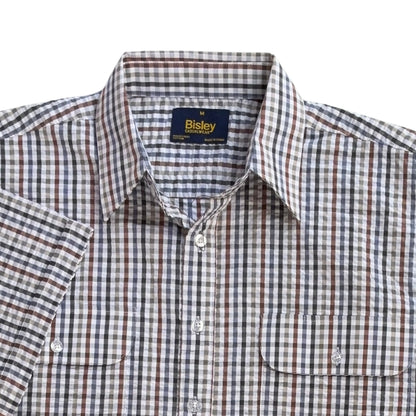 Seersucker Casual Short Sleeve Shirt S26