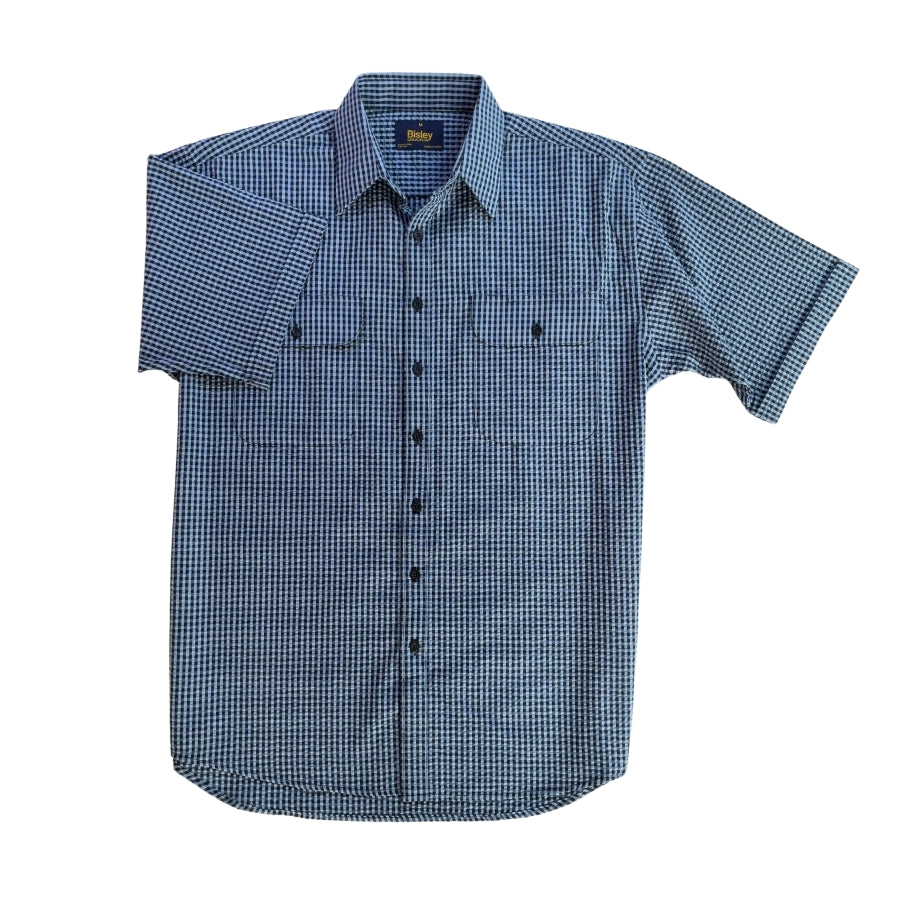 Seersucker Casual Short Sleeve Shirt S26