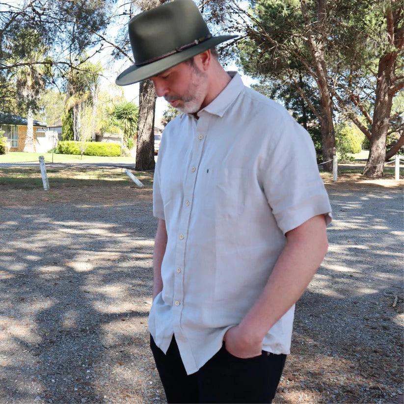 Shirt SS Linen 3XL Flax Shirt SS by Pilbara | The Bloke Shop