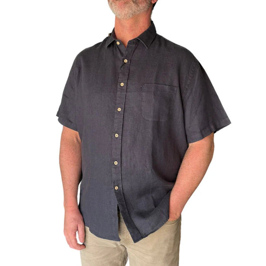 Shirt SS Linen 3XL Dark Grey Shirt SS by Pilbara | The Bloke Shop