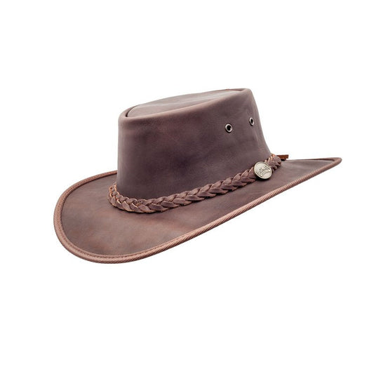 Squashy Leather Hat - Saddler L Brown Mens Hats by Barmah Hats | The Bloke Shop