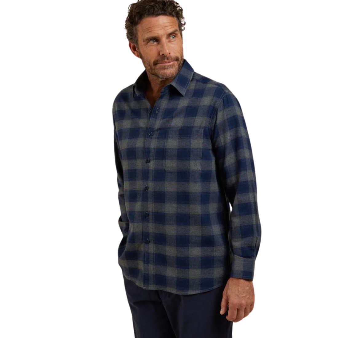 Stephen Cotton Brush Shirt 3XL Midnight Mens Shirt by Breakaway | The Bloke Shop