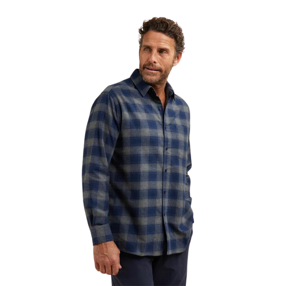 Stephen Cotton Brush Shirt Midnight Mens Shirt by Breakaway | The Bloke Shop