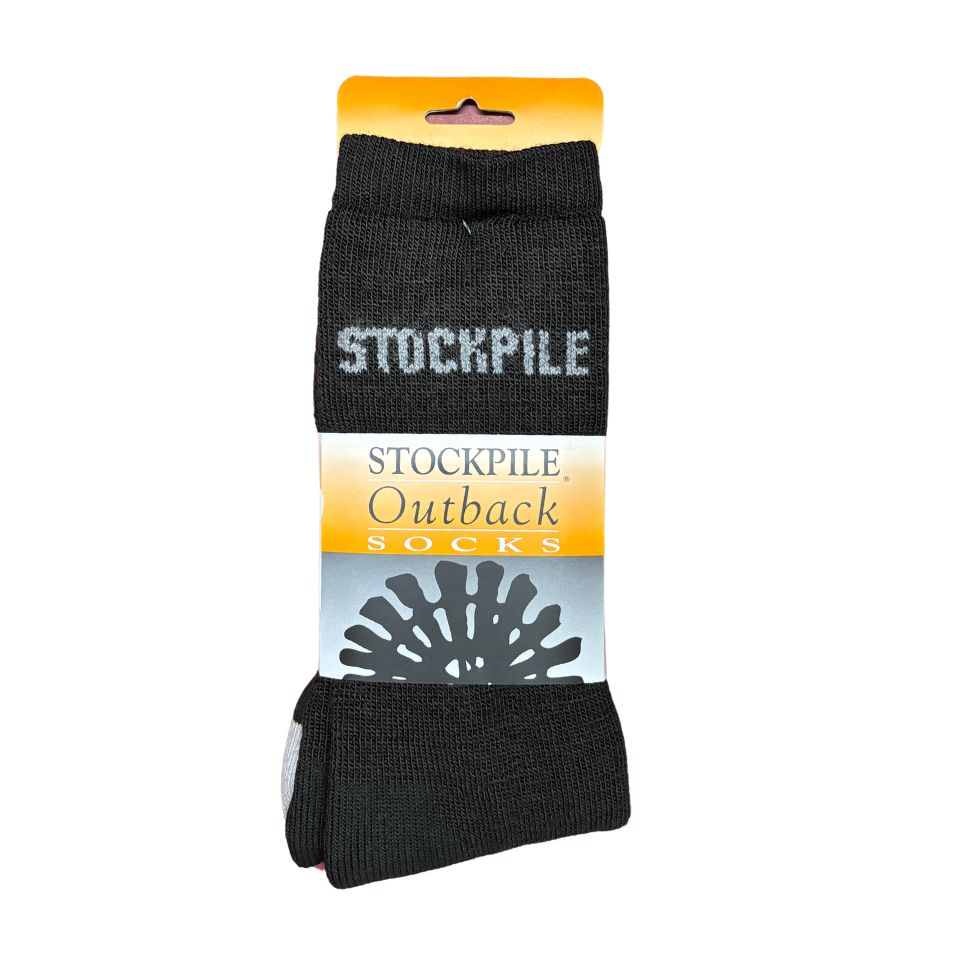 Stockpile Outback Work Sock 6-10 Black Mens Socks by Stockpile Outback Workwear | The Bloke Shop