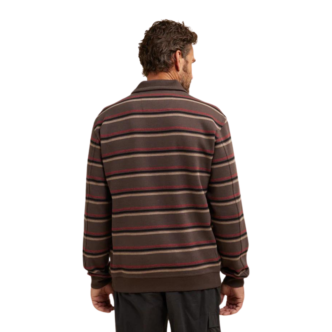 Modern French Rib Half Zip Oatmeal Mens Fleece Top by Breakaway | The Bloke Shop