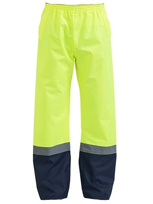 Bisley Taped Two Toned Hi-Vis Shell Rain Pant S Yellow/Navy Workwear by Bisley | The Bloke Shop