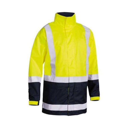 Taped Hi-Vis Waterproof Jacket 3XL Yellow/Navy Workwear by Bisley | The Bloke Shop