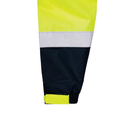 Taped Hi-Vis Waterproof Jacket Yellow/Navy Workwear by Bisley | The Bloke Shop