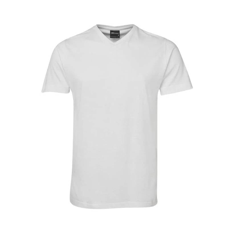 Tee V-Neck 3XL White Mens Tshirt by JBs Wear | The Bloke Shop