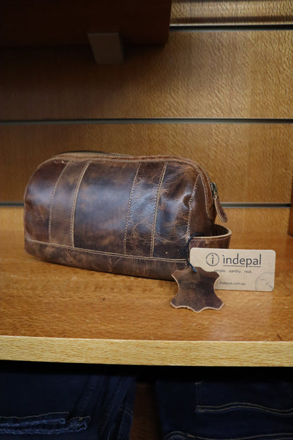 Watson Leather Toiletry Bag OS Accessories by Indepal | The Bloke Shop