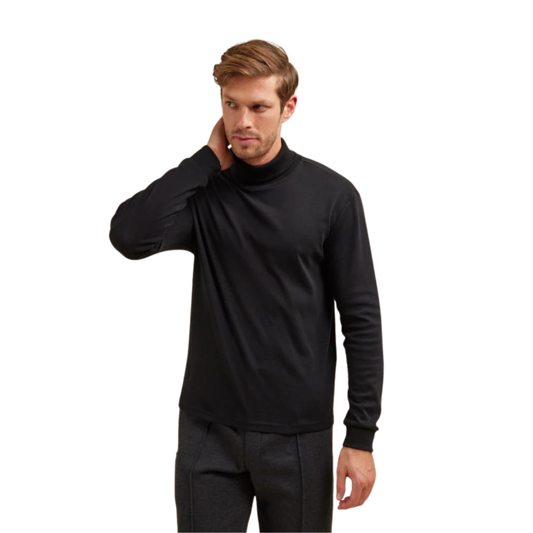 Winterlock Skivvy Roll / Turtle Neck S Black Mens Winter Top by Breakaway | The Bloke Shop